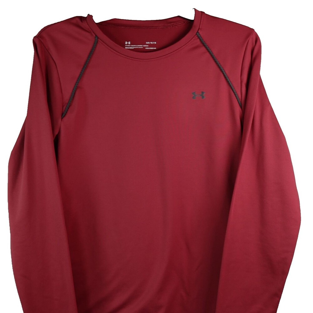 Under Armour ColdGear Compression Fitted Shirt Men's Large Burgundy Long Sleeve